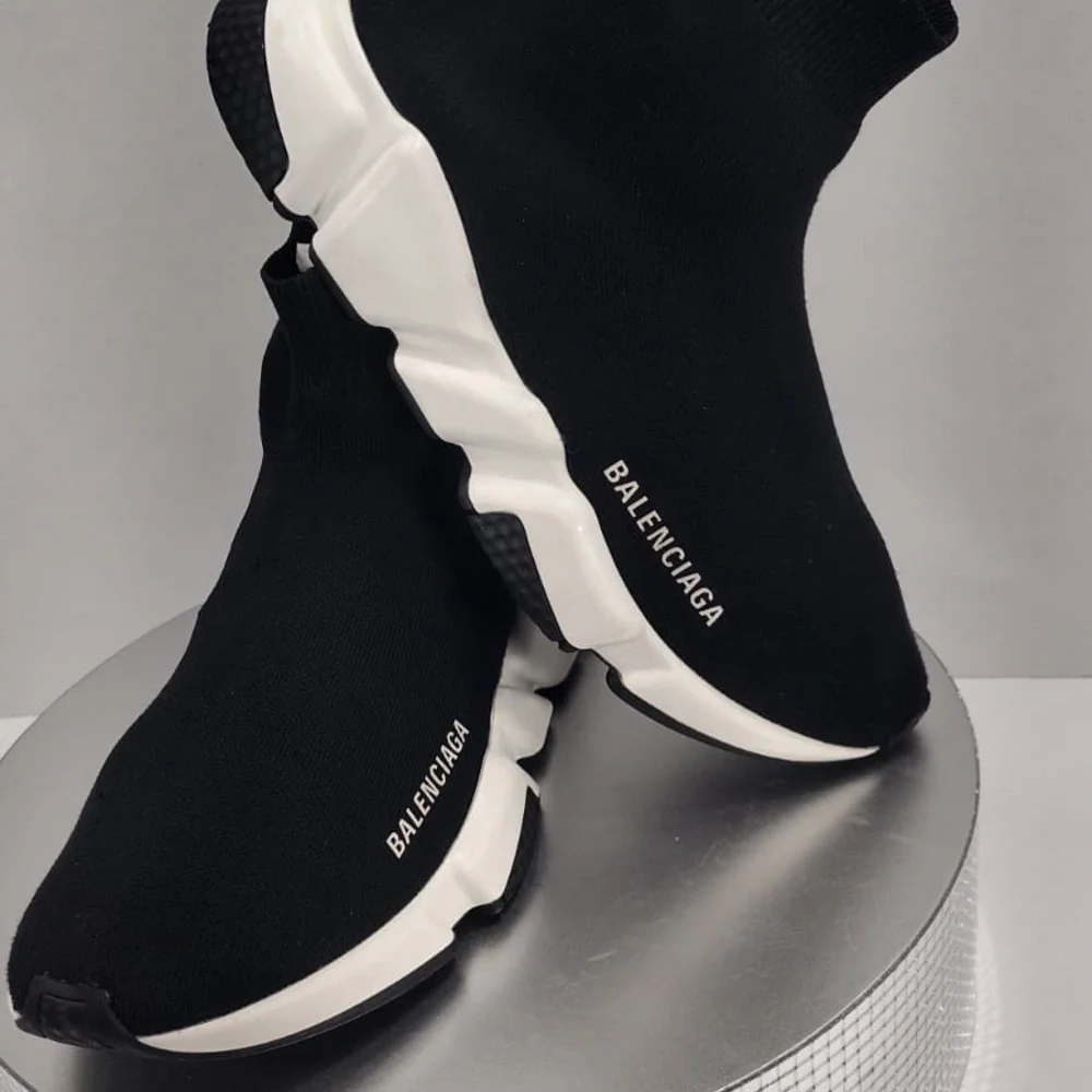 Balenciaga Black Sock Sneakers size 8 pre Owned Exellent condition